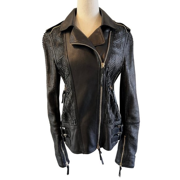 Roberto Cavalli Jackets & Blazers - Roberto Cavalli Black Moto Leather Jacket